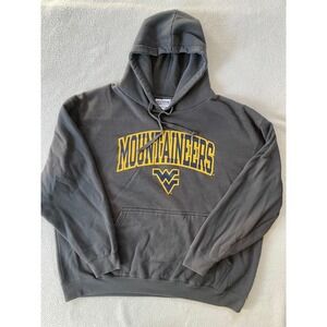 Majestic Mens XL Hoodie Charcoal West Virginia Mountaineers Graphic Sweatshirt